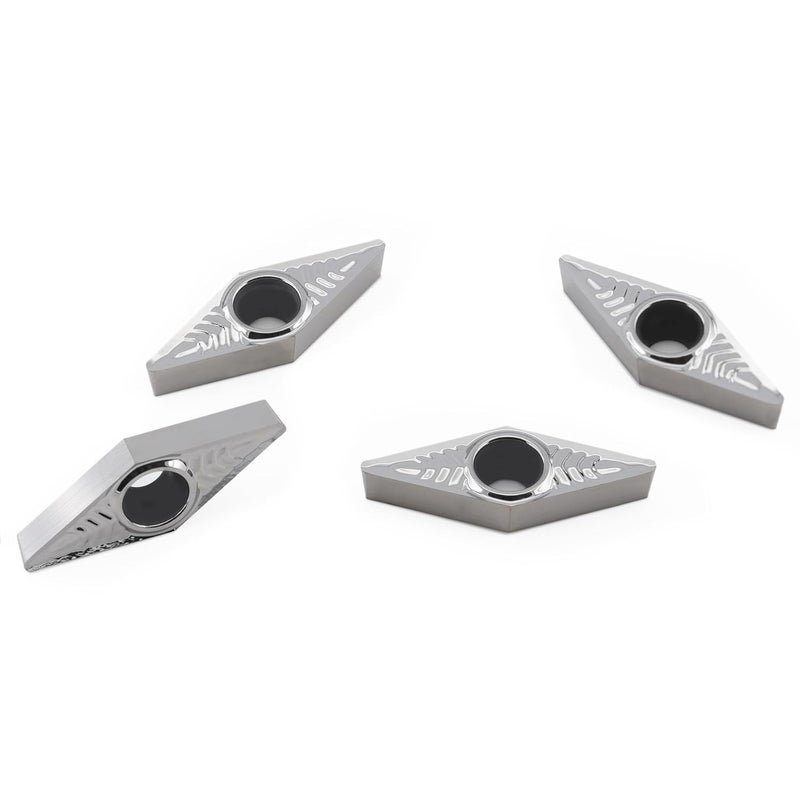 CDBP VCGT160408-LH Uncoated Carbide Inserts, 35° Diamond Lathe Inserts, 1/32" Corner Radius, 7° Clearance, for Aluminum, Non-Ferrous Metals & Wood, 10 Pcs - Image 2